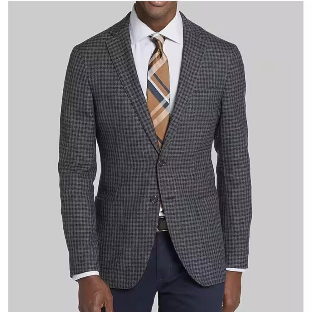 Jos. A. Bank Charcoal Checkered Blazer